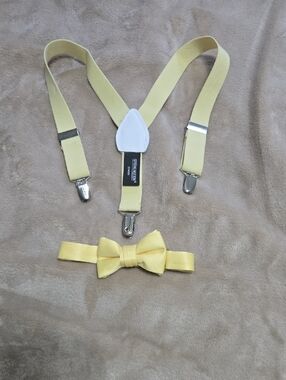 Kids Yellow Suspenders and Bow Tie Set by SMILEY KIDS